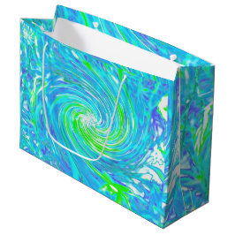 Coola Abstrakt Retro Aqua och Lime Green Swirl
