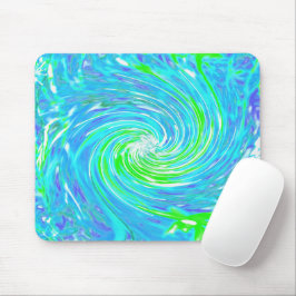 Coola Abstrakt Retro Aqua och Lime Green Swirl Musmatta