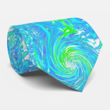 Coola Abstrakt Retro Aqua och Lime Green Swirl