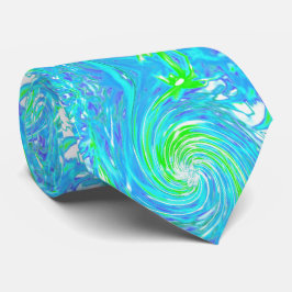 Coola Abstrakt Retro Aqua och Lime Green Swirl Slips