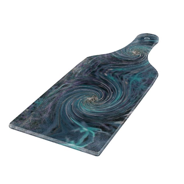 Coola Abstrakt Retro Black och Teal Cosmic Swirl (Hörn)