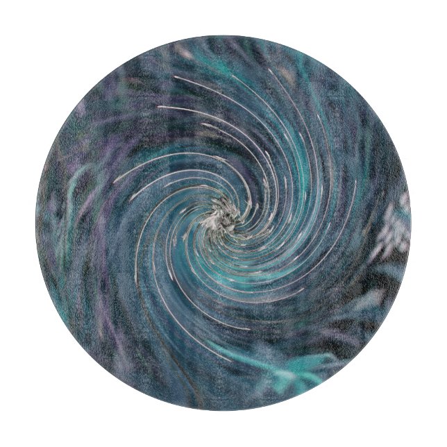Coola Abstrakt Retro Black och Teal Cosmic Swirl (Framsidan)