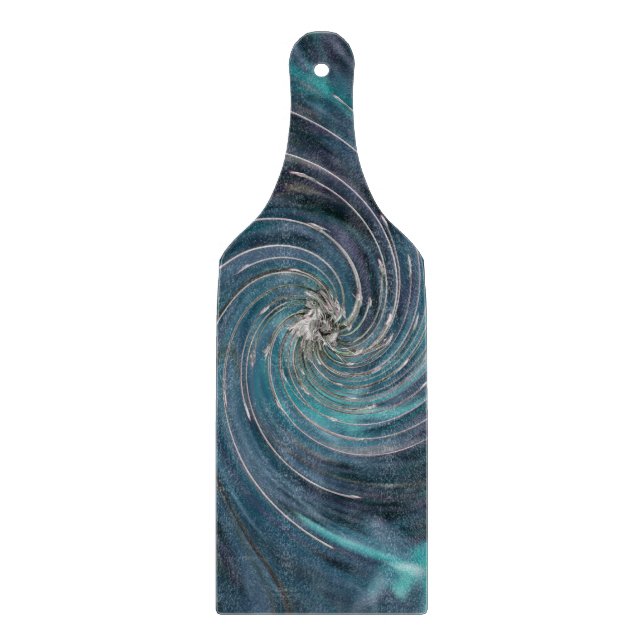 Coola Abstrakt Retro Black och Teal Cosmic Swirl (Framsidan)