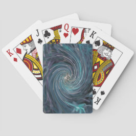 Coola Abstrakt Retro Black och Teal Cosmic Swirl Casinokort