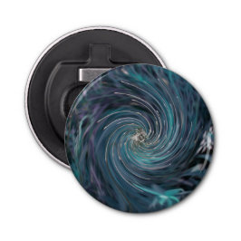 Coola Abstrakt Retro Black och Teal Cosmic Swirl Flasköppnare