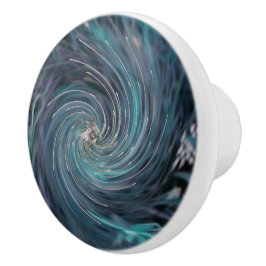 Coola Abstrakt Retro Black och Teal Cosmic Swirl Knopp