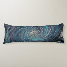 Coola Abstrakt Retro Black och Teal Cosmic Swirl Kroppskudde