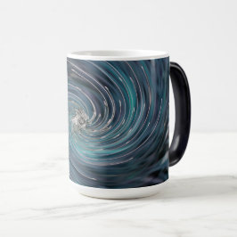 Coola Abstrakt Retro Black och Teal Cosmic Swirl Magisk Mugg
