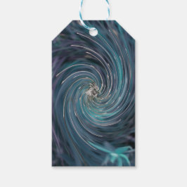 Coola Abstrakt Retro Black och Teal Cosmic Swirl Presentetikett