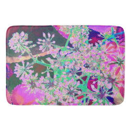 Coola Abstrakt Retro Natur i Rosa och Lime Green Badrumsmatta