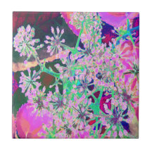 Coola Abstrakt Retro Natur i Rosa och Lime Green