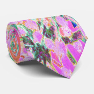 Coola Abstrakt Retro Natur i Rosa och Lime Green Slips