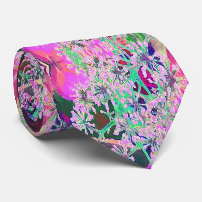 Coola Abstrakt Retro Natur i Rosa och Lime Green Slips (Rullad)