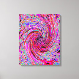 Coola Abstrakt Retro Shock rosa och Red Blommigt S Canvastryck