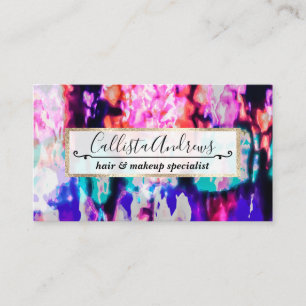 Coola Abstrakt Rosa Blue Black Tie Dye Mönster Visitkort