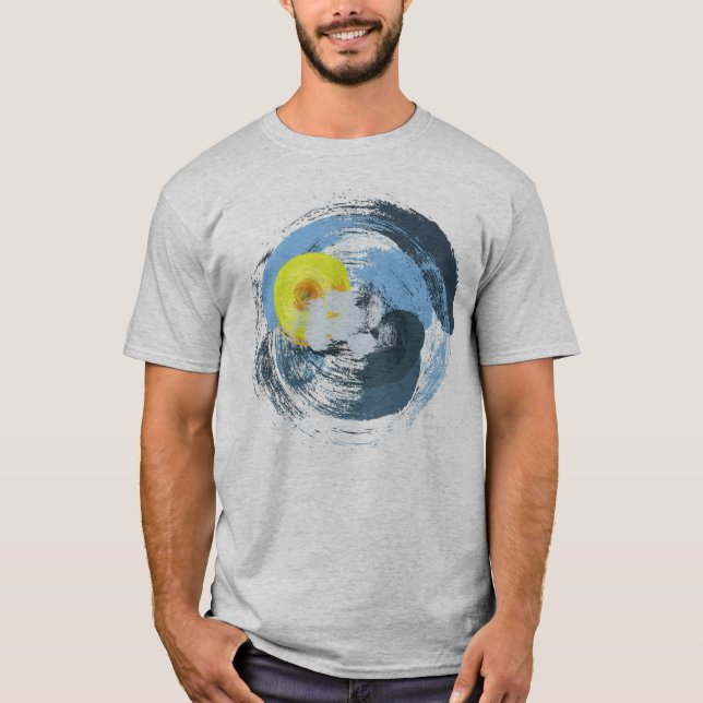 Coola Abstrakt Sol och Clouds Weather Art T Shirt (Framsida)