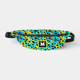 Coola Abstrakt Turquise Leopard Mönster Monogram
