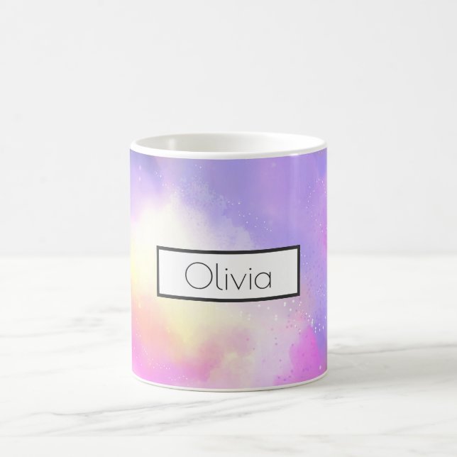 Coola Abstrakt Vattenfärgsutkast för Cosmic Space- Kaffemugg (Center)