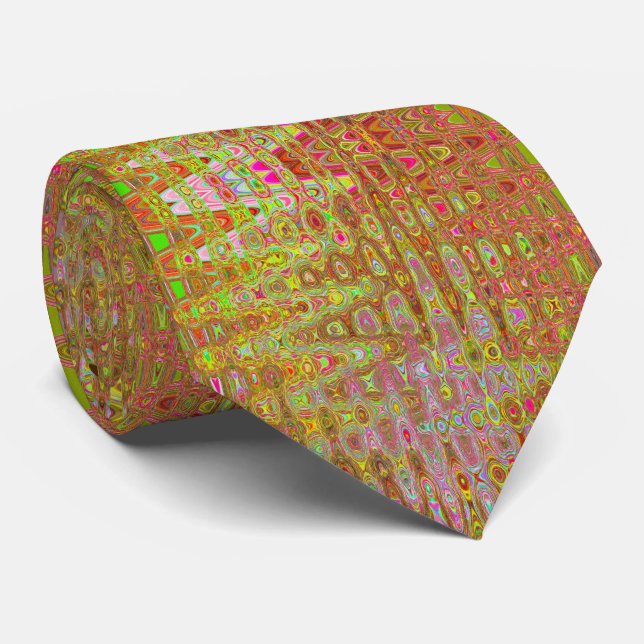 Coola abstrakta gula och gyllene atomära retro-sic slips (Rullad)