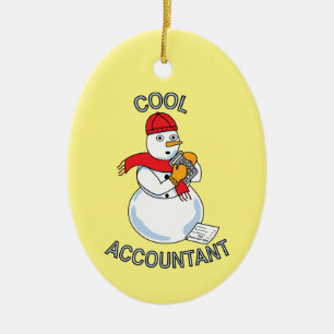 Coola Accountant Snögubbe Julgransprydnad Keramik