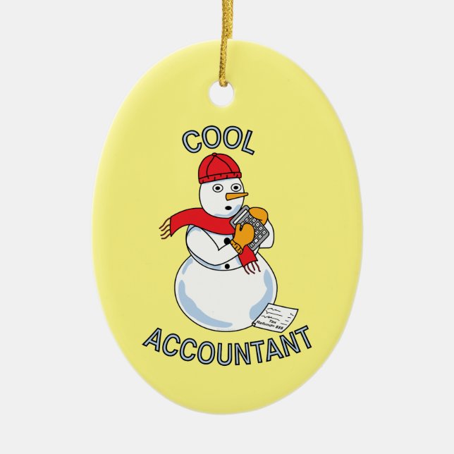 Coola Accountant Snögubbe Julgransprydnad Keramik (Framsidan)