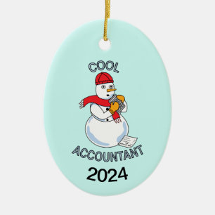 Coola Accountant Snögubbe Julgransprydnad Keramik