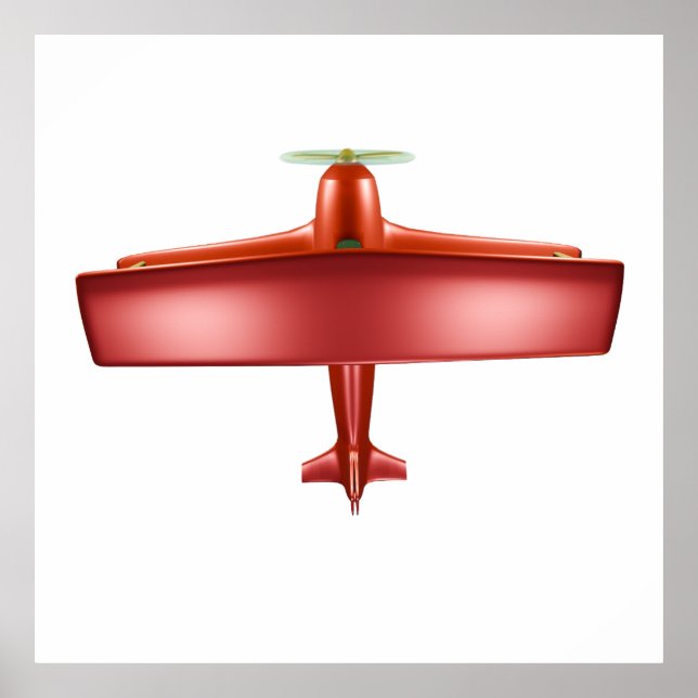 Coola Adventurous Roligt Big Red Biplane in Aviati Poster (Framsidan)