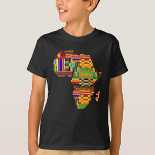 Coola Afrika Kente Trasa för Karta Älskare T Shirt