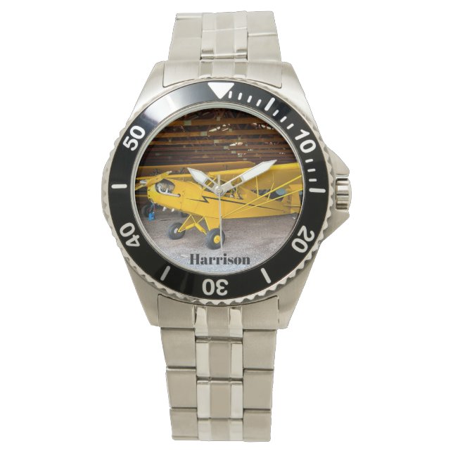 Coola Aircraft-foto, Piper Unge J3, Personlig Armbandsur (Framsida)