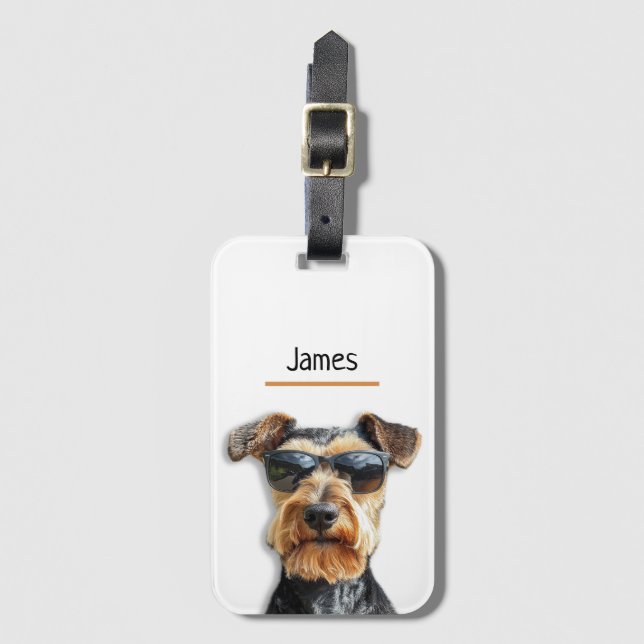 Coola Airedale Terrier "James" Anpassningsbar Bagagebricka (Framsida vertikal)