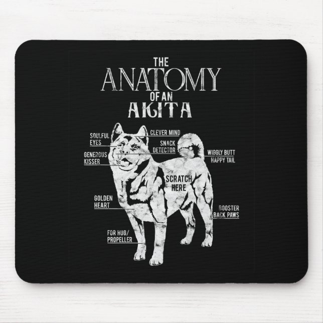 Coola Akita Anatomy Clos Gifts Hundälskare Musmatta (Framsidan)