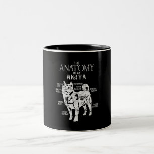 Coola Akita Anatomy Clos Gifts Hundälskare Två-Tonad Mugg