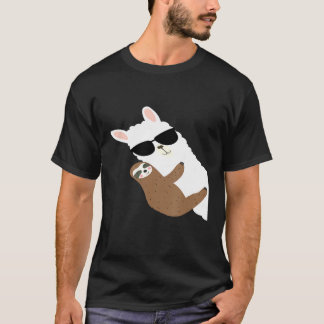 Coola Alaca med solglasögon och Sloth Llama Sloth T Shirt