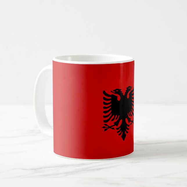 Coola Albaniens Flagga-kaffe Mugg (Framsida vänster)