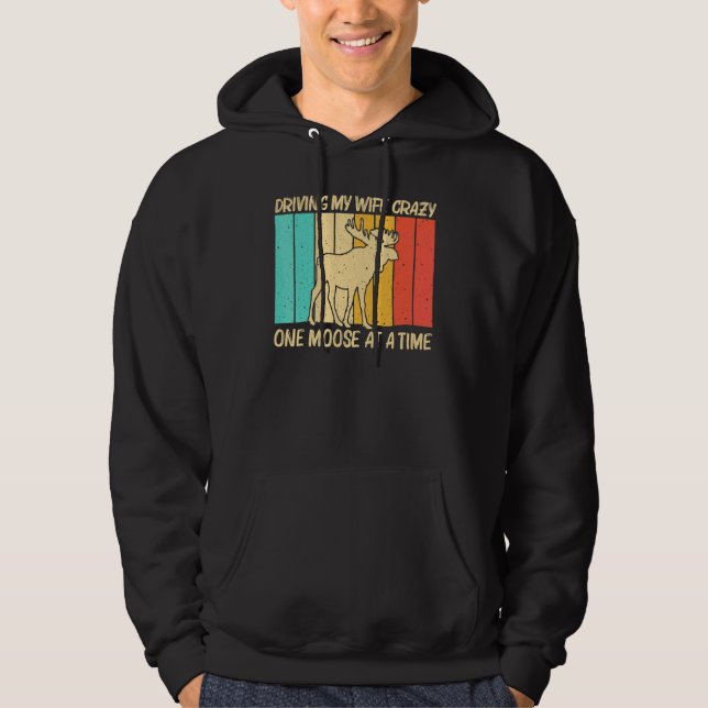 Coola Älg För Män Pojkar Älg Hjort Tjür Älg   Hoodie (Framsida)