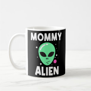Coola Alien för kvinnor Mamma Grönt Galaxy Outer S Kaffemugg