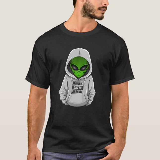 Coola Alien Halloween Costume Hoodie Rak Outta T Shirt (Framsida)