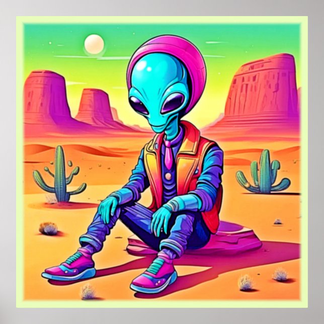 Coola Alien Öken Chill Poster (Framsidan)
