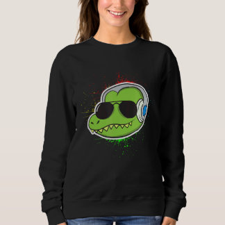 Coola Alligator with Headphone Alligator T Shirt