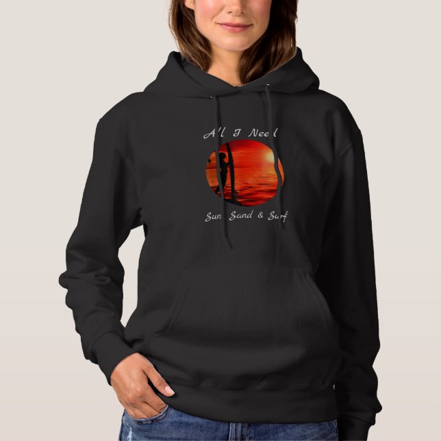 Coola allt jag behöver Sol Sand-Surfa T Shirt (Framsida)