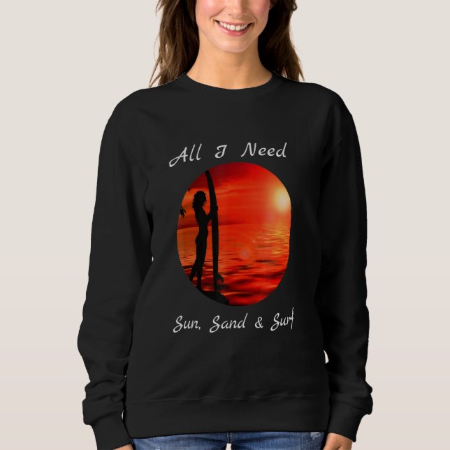 Coola allt jag behöver Sol Sand-Surfa T Shirt (Framsida)