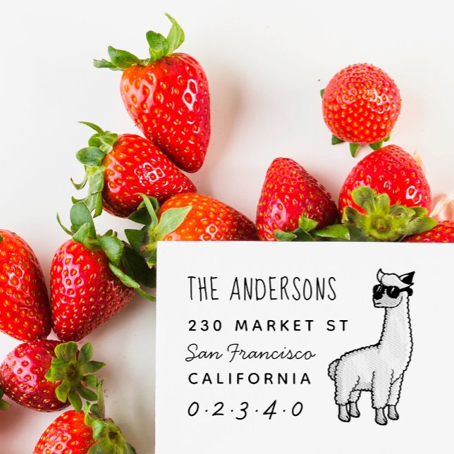 Coola Alpaca Anpassningsbar Family Namn & Returadr Självfärgande Stämpel (Skapare uppladdad)