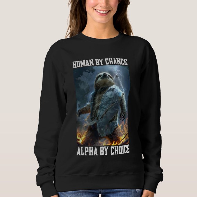 Coola Alpha Sloth Cringey Funny Cringe Alpha Anima T Shirt (Framsida)