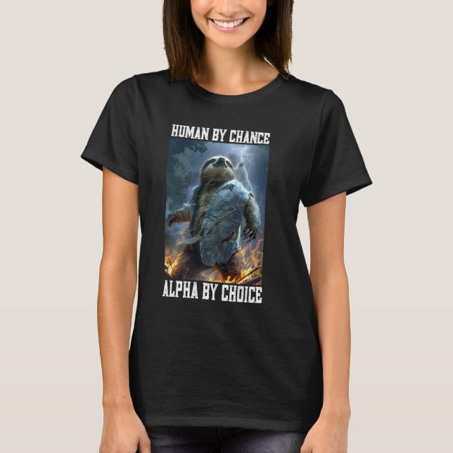Coola Alpha Sloth Cringey Funny Cringe Alpha Anima T Shirt (Framsida)