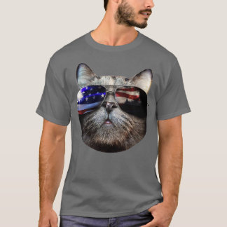Coola American Cat med solglasögon T Shirt