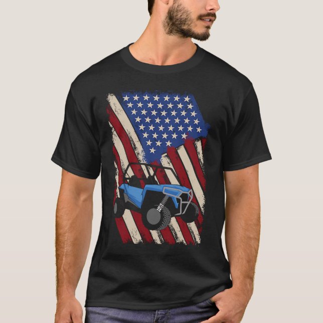 Coola American Flagga Dune Buggy Racers T Shirt (Framsida)