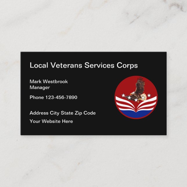 Coola American Patriotic Veterans Services Visitkort (Framsida)