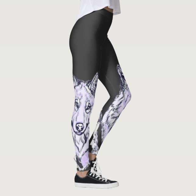 Coola Ametyst Vit Varg Leggings (Höger)