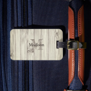 Coola än brun bambu-träd Monogram Bagagebricka
