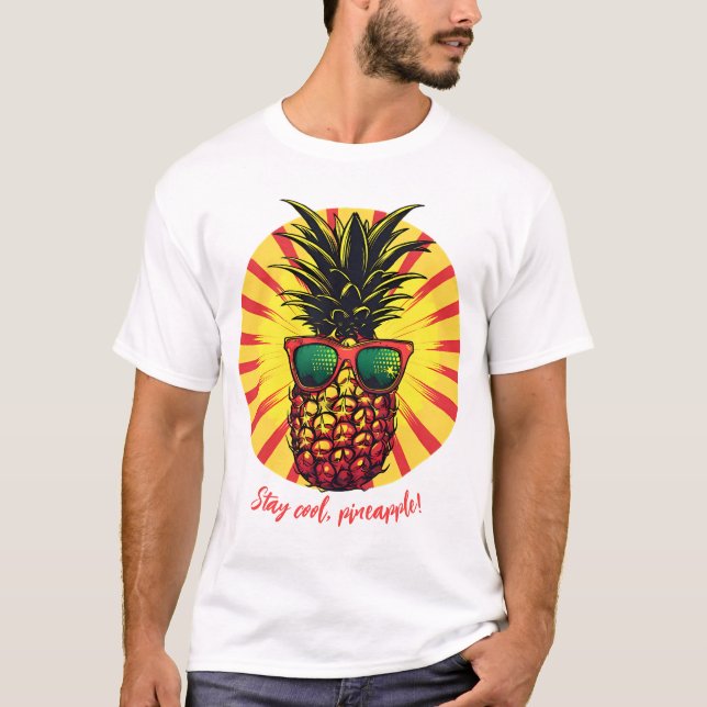 Coola ananas i solglasögon t shirt (Framsida)